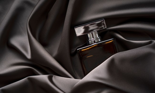 mens cologne on black satin